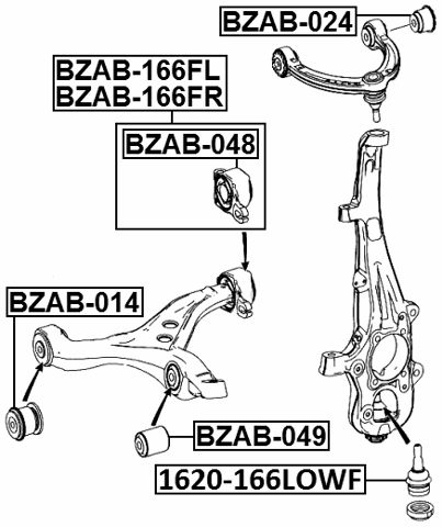 Rear Arm Bushing Front Lower Arm FEBEST BZAB-048 OEM A1663300143 | eBay