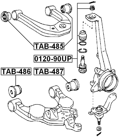 Arm Bushing Front Lower Arm Febest Tab-487 Oem 48655-34010 